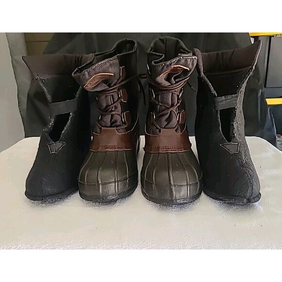 LakeNTrail Men Leather Thermolite Wool Sock Steel Shank Boots sz 10 Snow Cold - Picture 1 of 8